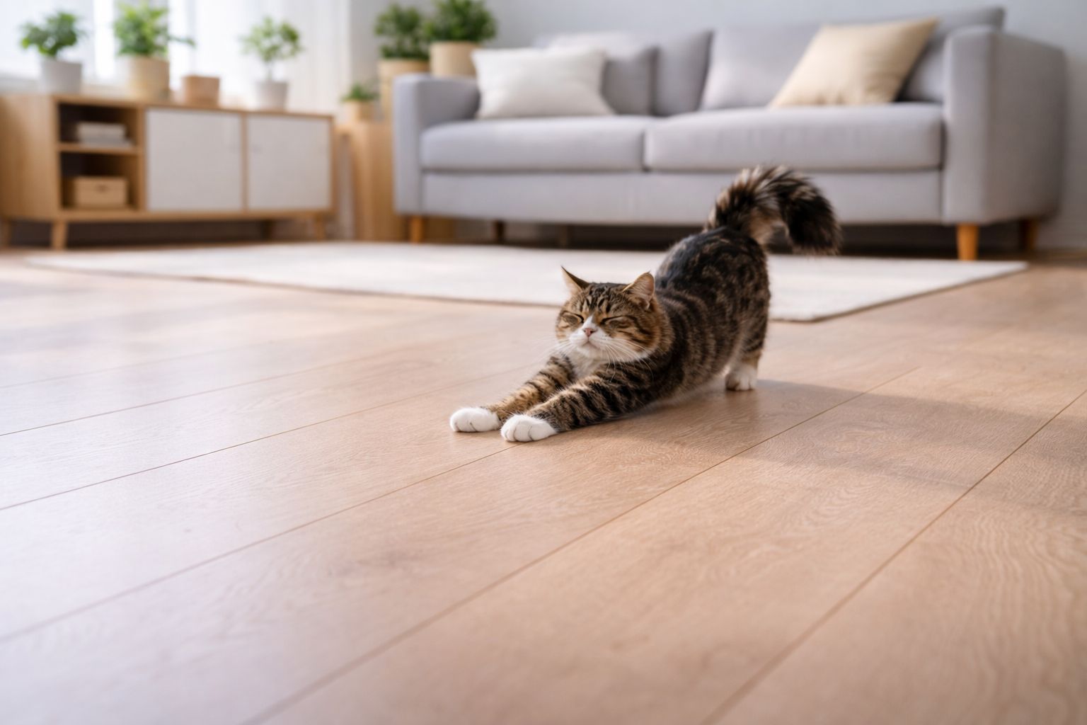 Living room with Homebauer laminate flooring
